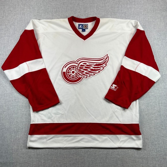 Vintage 90s Starter Detroit Red Wings NHL Hockey Jersey Men Large White Korea